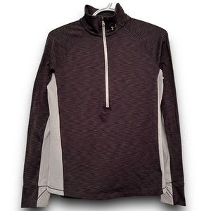 Under Armour Medium Adult Running Jacket Gray Fitted Cold Gear 1/2 Zip Pullover